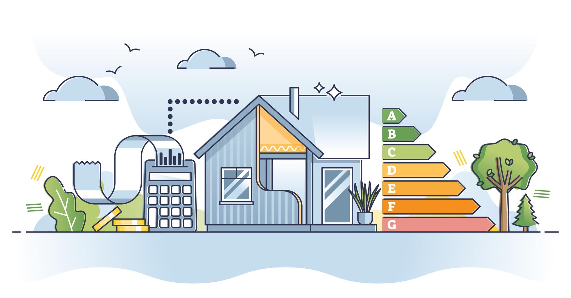 Illustrated home energy efficiency rating